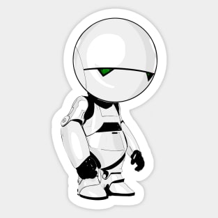 Marvin The Paranoid Android Cartoon Sticker